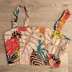 Tropical printed crop top